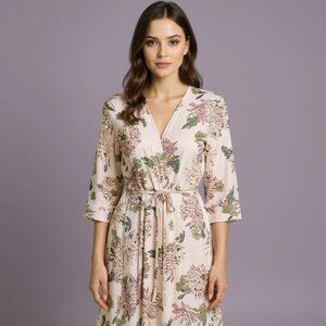 Mia Joy Joyfolie Kathleen Duster Flowy Light Pink Floral Size Small